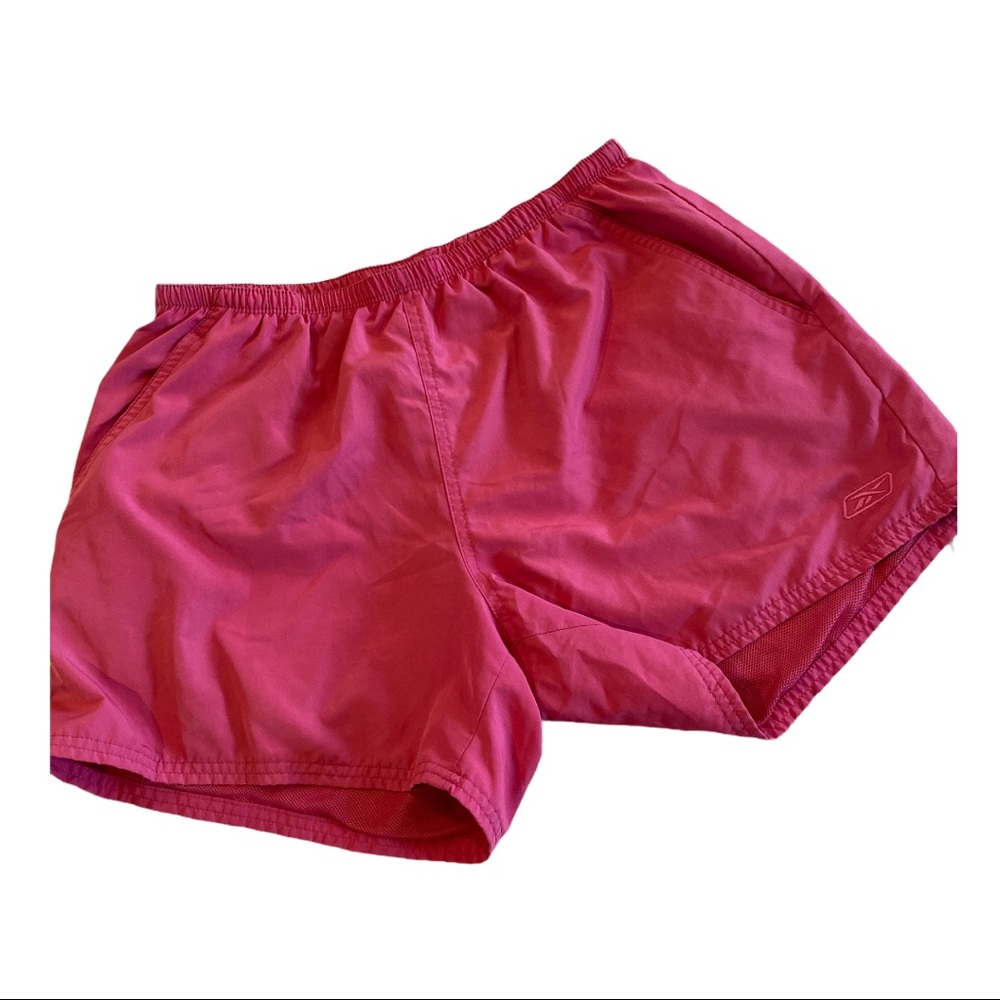 REEBOK Pink Mesh Lined Pocket Gym Shorts